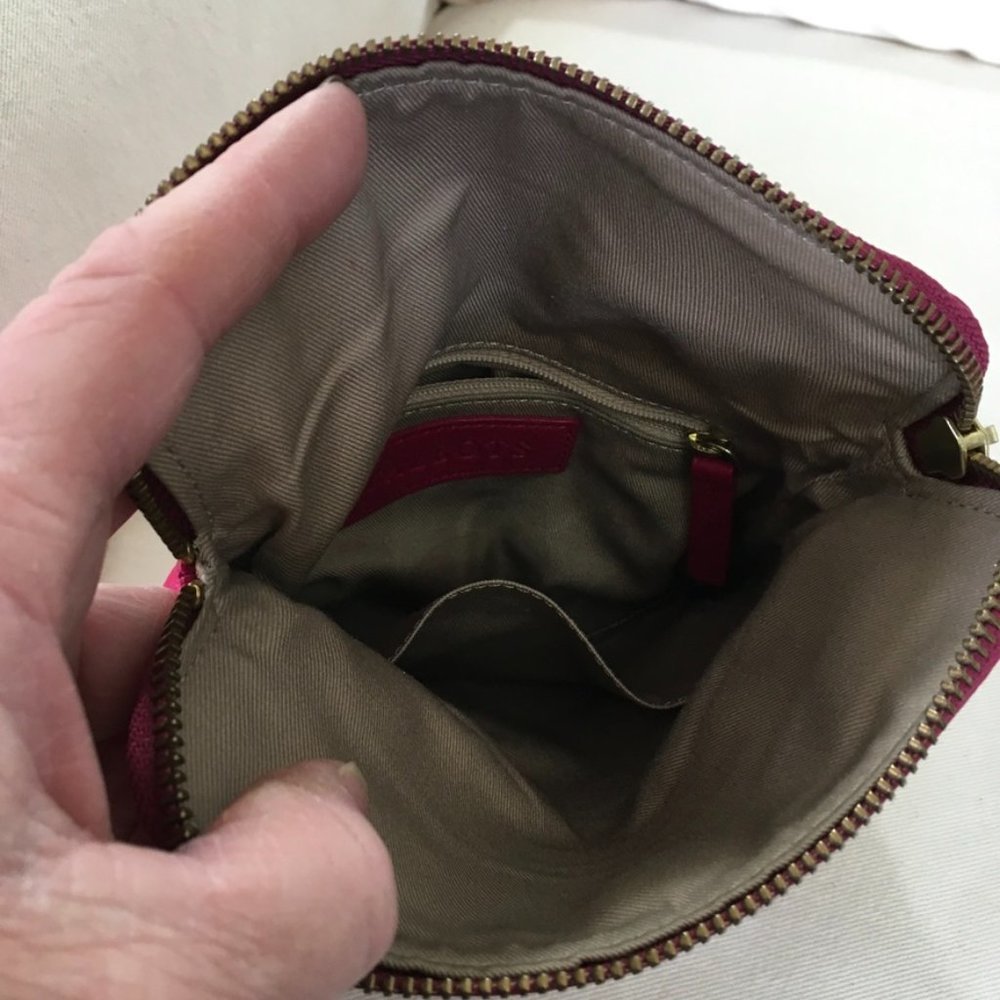 Talbots Fushcia Pink Fold Over Wristlet Purse - Picture 5 of 7